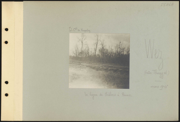Wez (entre Thuizy et). La ligne de Châlons à Reims