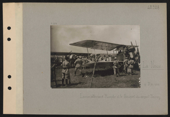 La Noue. L'avion allemand Rumpler et le Nieuport du sergent Barnay