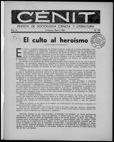 Cénit (1960 ; n° 109 - 120). Sous-Titre : Revista de sociología, ciencia y literatura
