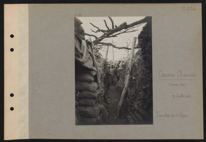 Courtes-Chausses (ravin des). Tranchée de première ligne