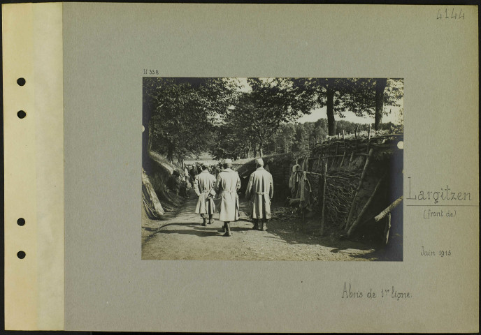 Largitzen (Front de). Abris de première ligne