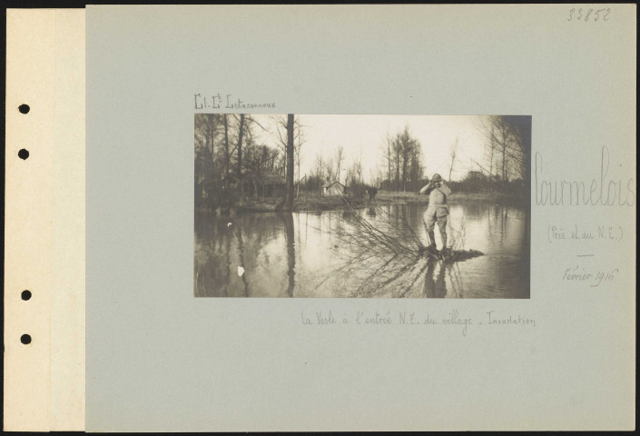 Courmelois (près et au nord-est). La Vesle à l'entrée nord-est du village. Inondation