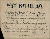 Réunion À l'effet d'élire Deux chefs de Bataillon