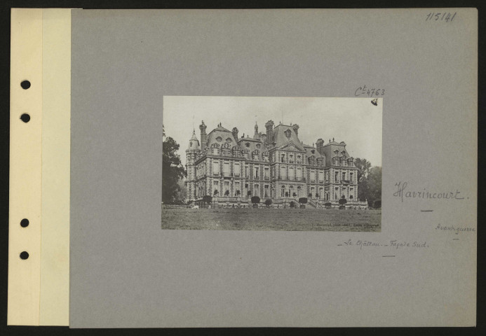 Havrincourt. Le château. Façade sud