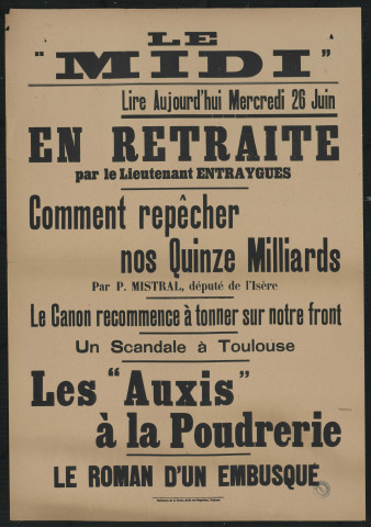 Le "Midi" : lire aujourd'hui mercredi 26 juin