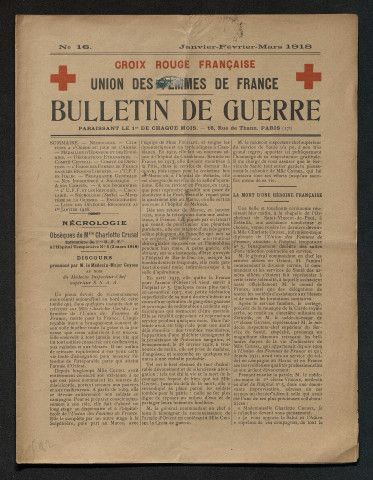 Année 1918 - Bulletin de guerre
