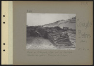 Coxyde-Bains (près). Route de Nieuport. Lieu-dit la Sablière. Dépôt du génie. Réserve de pieux