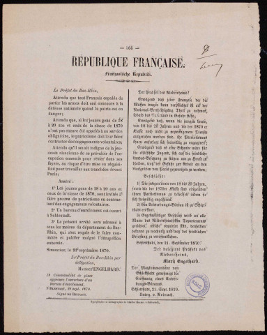 Les jeunes gens… Sont invités à faire preuve de patriotisme = Die jungen Leute… Sind eingeladen ihren Patriotismus zu beweisen