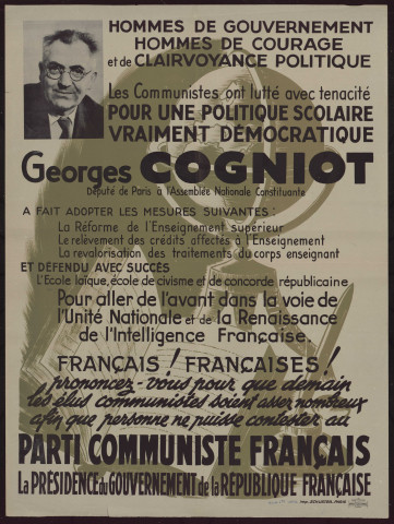 Georges Cogniot… a fait adopter les mesures... Pour aller de l'avant : prononcez-vous