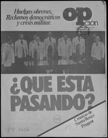 Opción. N° 15, octubre 1979, Sous-Titre : Boletín mensual de circulación restringida, Autre titre : Opción (Buenos Aires)