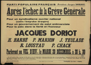 Après l'échec de la grève générale& Jacques Doriot ... parleront au Vel d'hiv