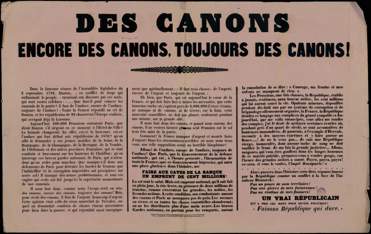 Des canons. Encore des canons, toujours des canons !