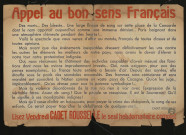 Appel au bon sens Français : lisez vendredi Cadet Rousselle