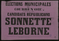 Élections municipales de Courbevoie : Candidats Républicains Sonnette Leborne