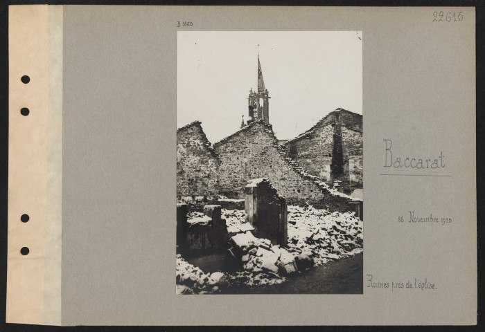 Baccarat. Ruines près de l'église