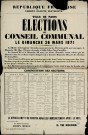 Elections du Conseil Communal le Dimanche 26 Mars 1871