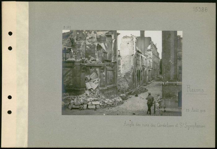 Reims. Angle de la rue des Cordeliers et Saint-Symphorien