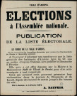 Elections à l'Assemblée Nationale : Publication de la liste éléctorale
