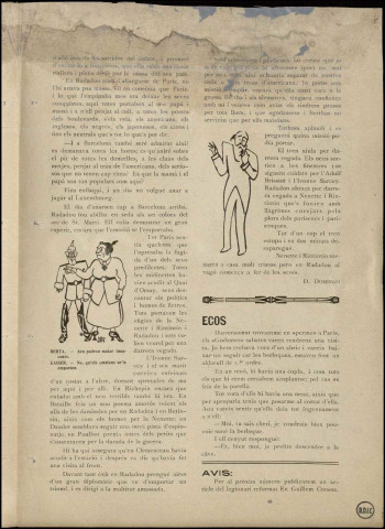La trinxera catalana (1918-1919 : n°s 2-4; 7), Sous-Titre : Portaveau dels Voluntaris Catalans a la Legio Estrangera