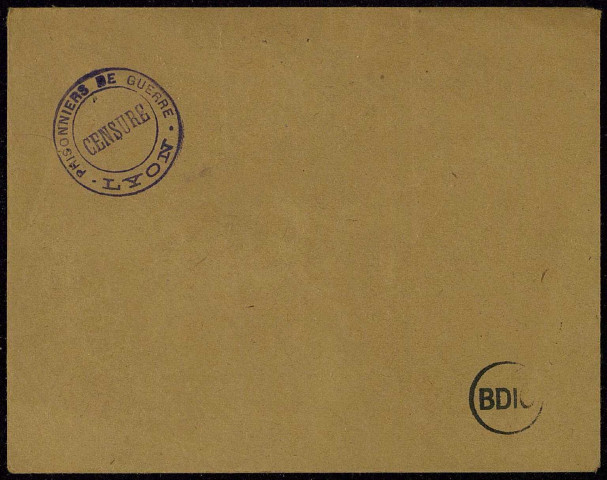 Lettres saisies par l'Inspection générale des prisonniers de guerre. Autre titre : Souvenirs de soldats