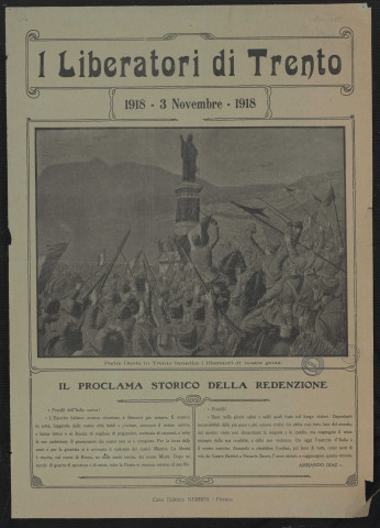 I liberatori di Trento : il proclama storico della redenzione
