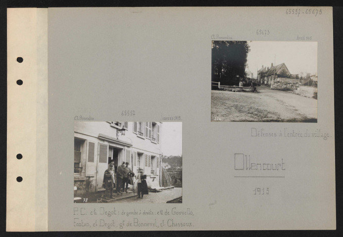 Ollencourt. Défenses à l'entrée du village