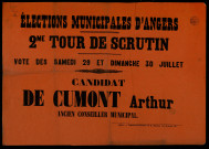Élections municipales d'Angers... 2me tour : De Cumont Arthur