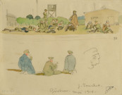 (Groupe de russes sur l'herbe. Güstrov, mai 1915)