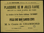 Plaidoierie de Me Jules Favre devant la Cour d'appel de Paris