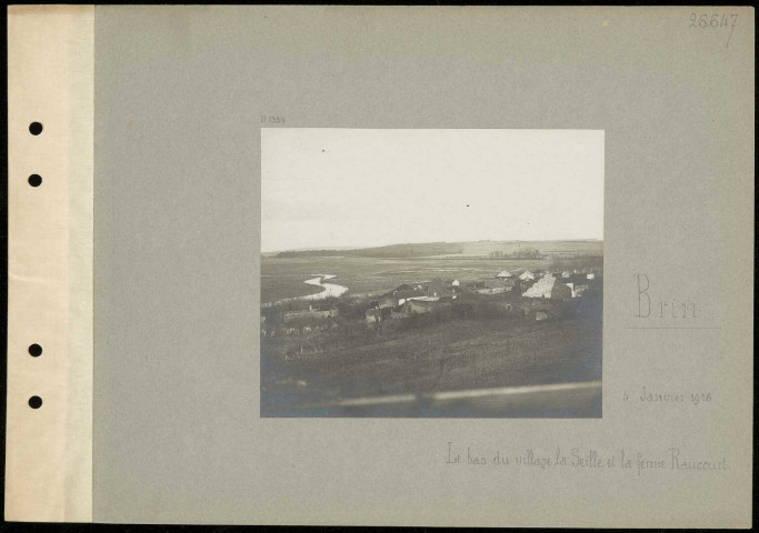 Brin. Le bas du village, la Seille et la ferme Raucourt