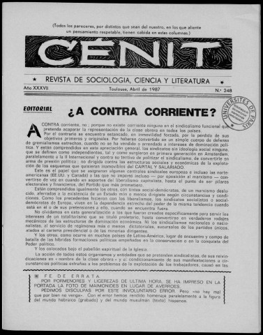 Cénit (1987 ; n° 248-251). Sous-Titre : Revista de sociología, ciencia y literatura