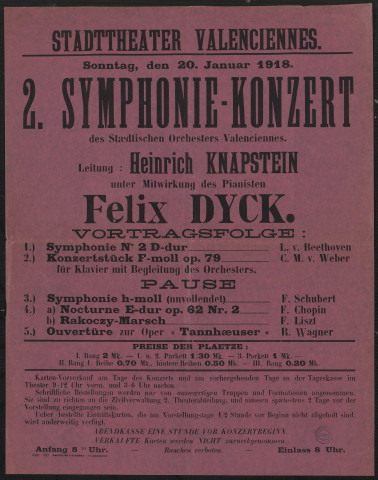 Stadttheater Valenciennes : 2. Symphonie-Konzert