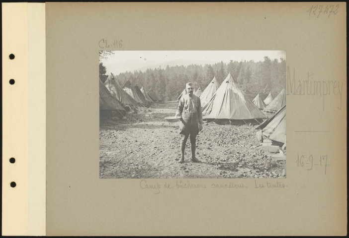 Martimprey. Camp de bûcherons canadiens. Les tentes