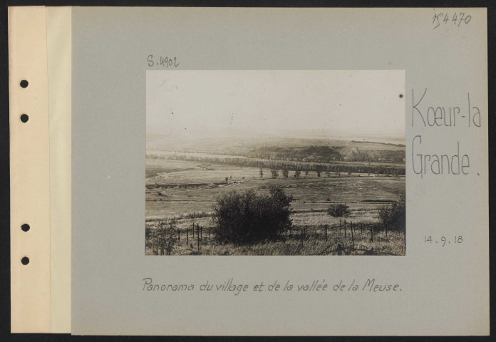 Koeur-la-Grande. Panorama du village et de la vallée de la Meuse