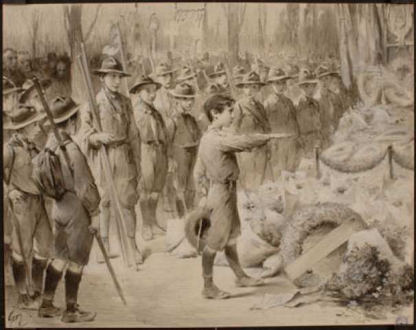 (Les enfants héroïques - Boy-scout prêtant serment)