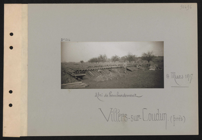 Villiers-sur-Coudun (près). Abri de bombardement
