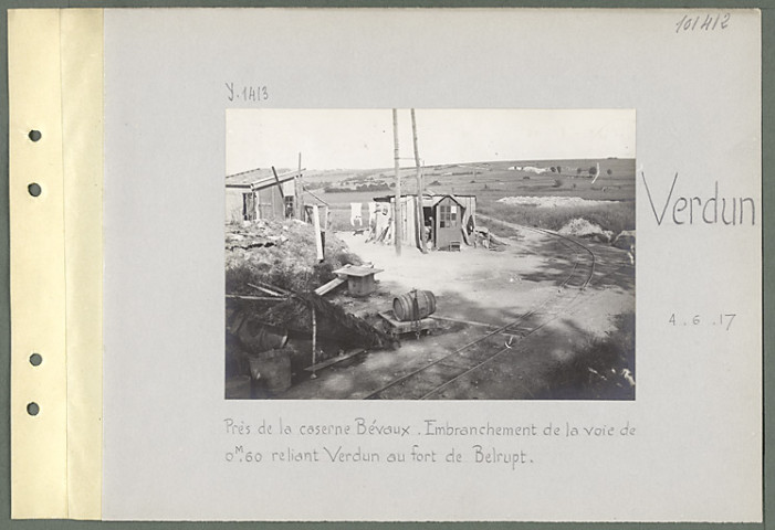 Verdun. Près de la caserne Bevaux. Embranchement de la voie de 0 m 60 reliant Verdun au fort de Belrupt