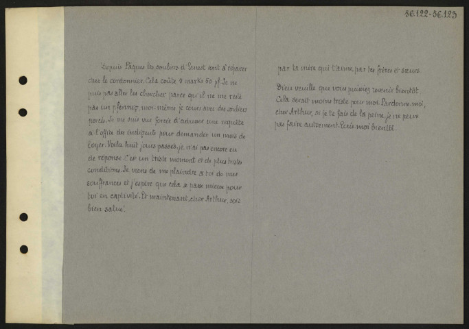 [Traduction de la lettre à destination de Arthur Jöhler. 6 août 1916]