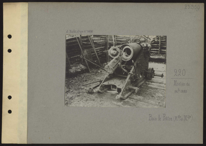 Bois le Prêtre (Meurthe-et-Moselle). Mortier de 220 Mle 1880