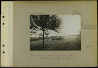 Hunspach. Manœuvres du 31e régiment d'artillerie. Mise en batterie d'obusiers de 150