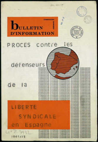 Commissions ouvrières (1972). Sous-Titre : bulletin d'information