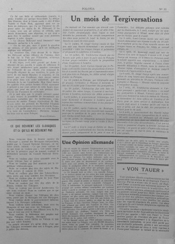 Polonia : revue hebdomadaire, année 1920