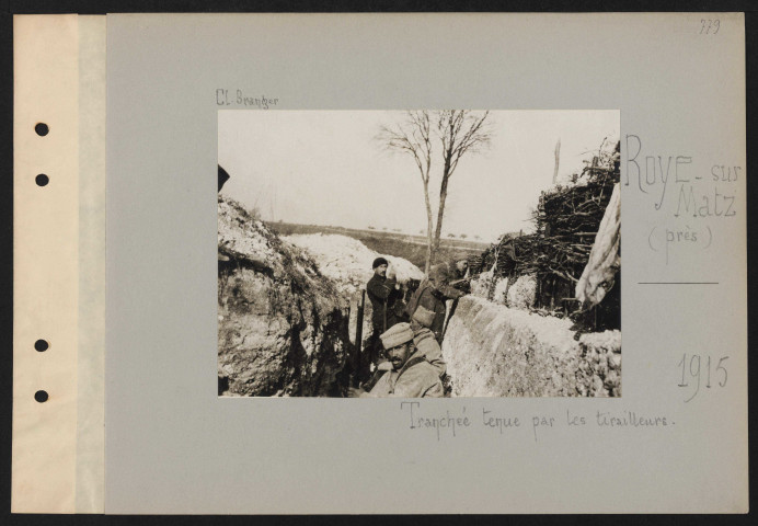 Roye-sur-Matz (près). Tranchée tenue par les tirailleurs