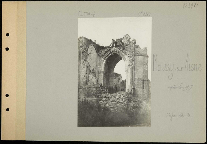 Moussy-sur-Aisne. L'église détruite