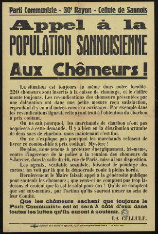 Appel à la population sannoisienne