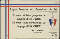 Je vous ai tenu jusqu'ici le langage d'un père... Je vous tiens aujourd'hui le langage d'un chef