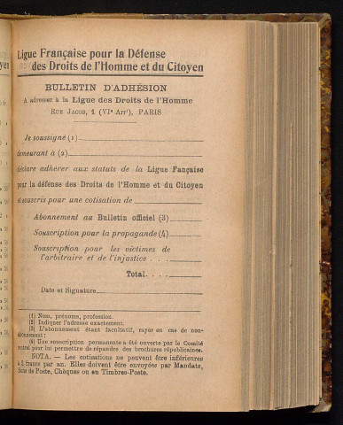 Mars 1905 - Bulletin officiel de la Ligue des Droits de l'Homme