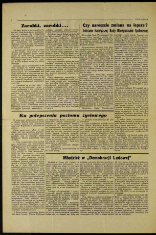 Glos Pracy (1963; n°1- n°12)  Sous-Titre : Miesiecznik robotnikow polskich zrzeszonych w C. G. T. Force Ouvrière.  Autre titre : "La Voix du Travail". Journal polonais de la C. G. T. Force Ouvrière