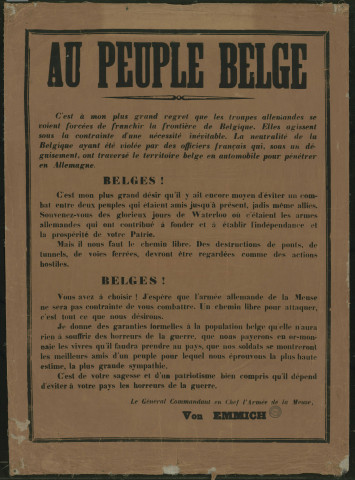 Les troupes allemandes se voient forcées de franchir la frontière de Belgique