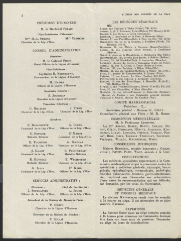 Année 1937. Bulletin de l'Union des blessés de la face "Les Gueules cassées"